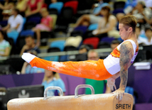 İdman gimnastikası üzrə fərdi çoxnövçülük yarışlarında ölkəmizi kişilər arasında Oleq Stepko təmsil edir. Bakı, Azərbaycan, 18 iyun 2015